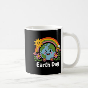 Mug Joyeuse Journée de la Terre Terre Mignonne avec Fl