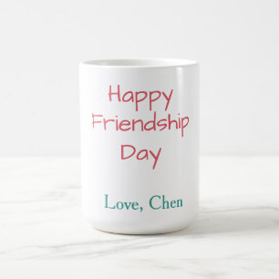 Mug Joyeuse journée de l'amitié nom d'amour bleu rouge