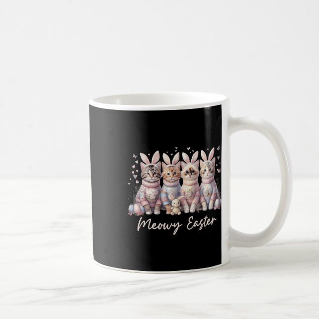 Mug Joyeuse Pâques Lapin de Pâques Chats Animal De Com (Droite)