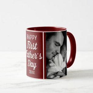 Mug Joyeuse première Fête des pères 2 Photo Maroon