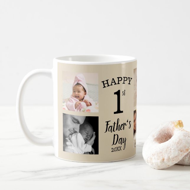Mug Joyeuse première Fête des pères 8 Photo Collage Mo (Avec donut)