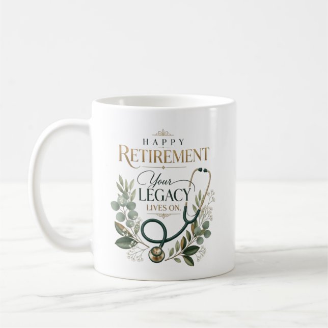 Mug Joyeuse retraite docteur nom personnalisé (Gauche)