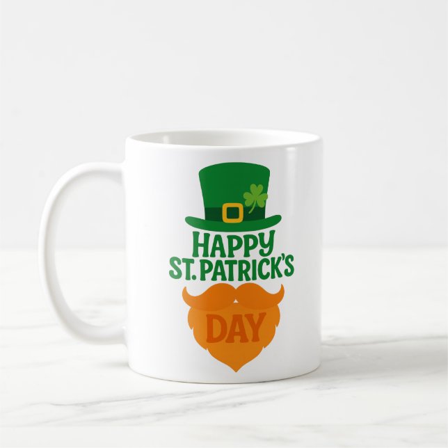 Mug Joyeuse Saint-Patrick Barbe et Chapeau de Lutin (Gauche)