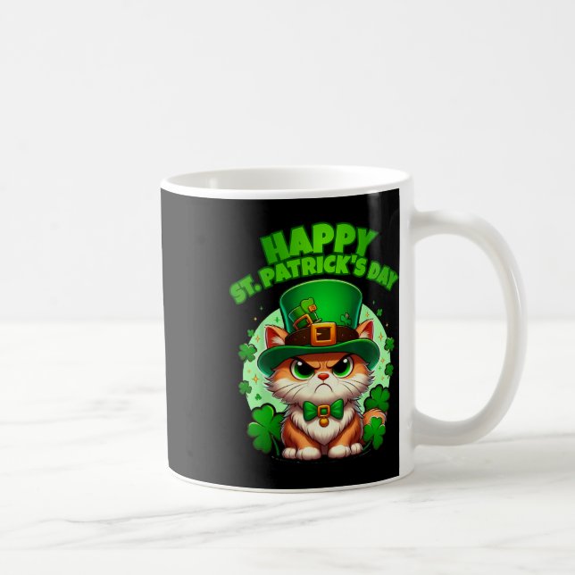 Mug Joyeuse Saint-Patrick Chat Trèfle Avec Chapeau  (Droite)