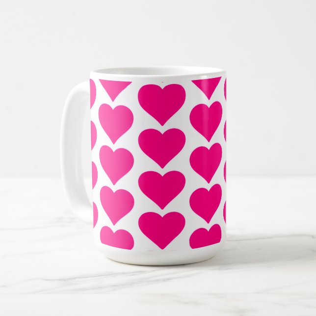 Mug Joyeuse Saint-Valentin - accent de cœur rose (Devant gauche)