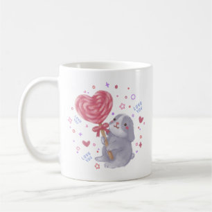 Mug Joyeuse Saint-Valentin avec Bunny & Lollipop