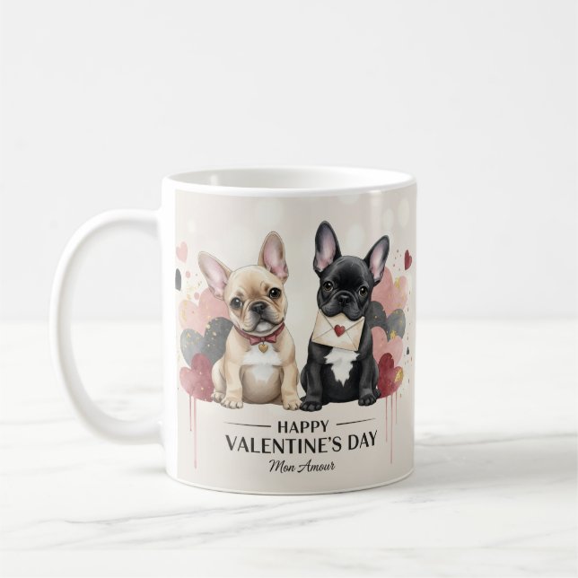 Mug Joyeuse Saint-Valentin Chien Bouledogue França (Gauche)
