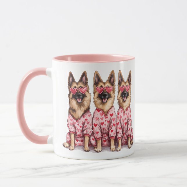 Mug Joyeuse Saint-Valentin Chiens Berger Allemand (Gauche)