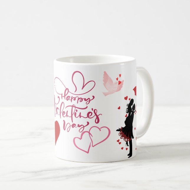 Mug Joyeuse Saint-Valentin Cœur Romantique (Devant droit)