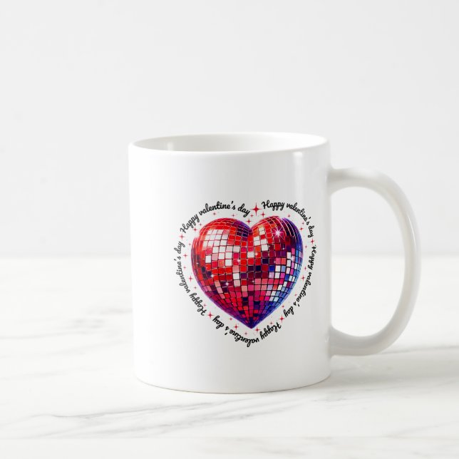 Mug Joyeuse Saint-Valentin Drôle Coquette Rouge Disco  (Droite)