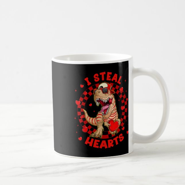 Mug Joyeuse Saint-Valentin Je vole des cœurs Trex Dino (Droite)