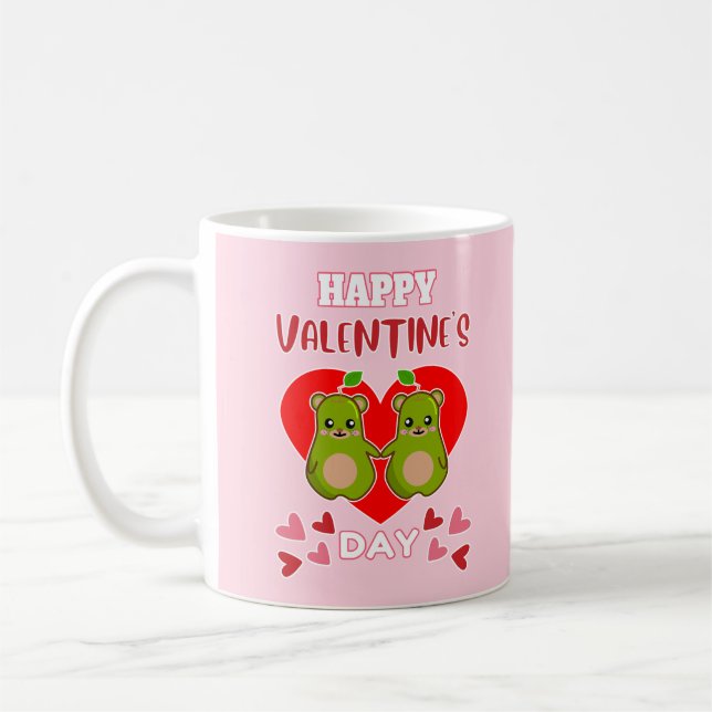 Mug Joyeuse Saint-Valentin Joli couple d'ours en poire (Gauche)