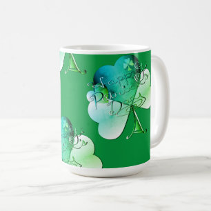 Mug Joyeuse St Patrick écrit à la main avec des trèfle