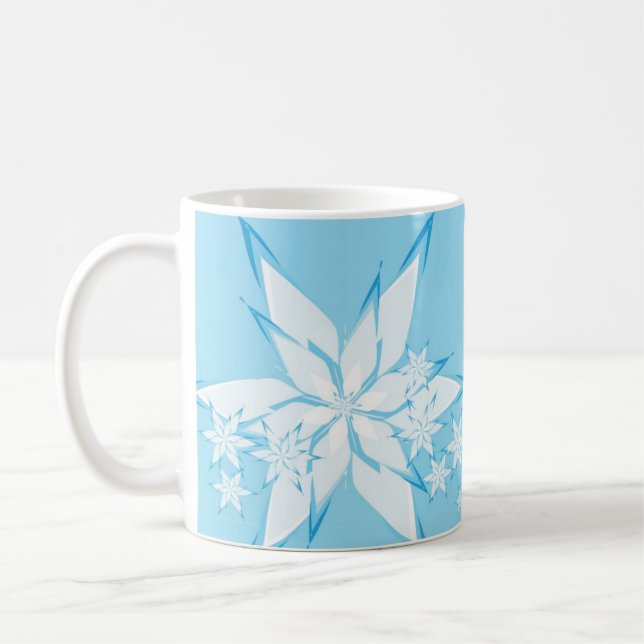 Mug Joyeuses fêtes avec l'art des flocs de neige (Gauche)