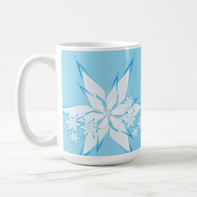 Mug Joyeuses fêtes avec l'art des flocs de neige (Gauche)
