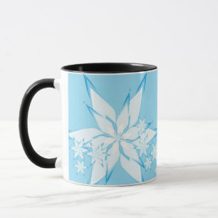 Mug Joyeuses fêtes avec l'art du flocon de neige