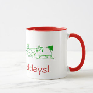 Mug - Joyeuses fêtes avec Père Noël Sleigh 