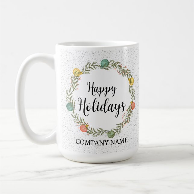 Mug Joyeuses fêtes Festive Wreath Cadeau d'entreprise (Gauche)