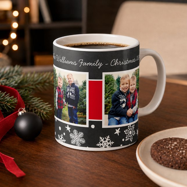 Mug Joyeuses Fêtes Flocon de Neige sur Tableau Noir Ph (Créateur téléchargé)