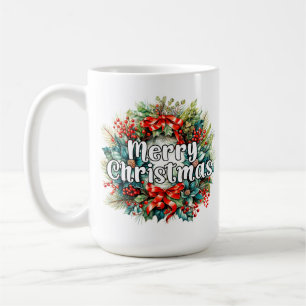 Mug Joyeuses Fêtes Joyeuse couronne de Noël
