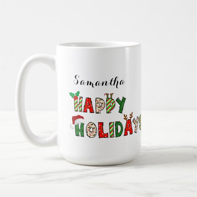 Mug Joyeuses Fêtes Lettres de Noël (Gauche)