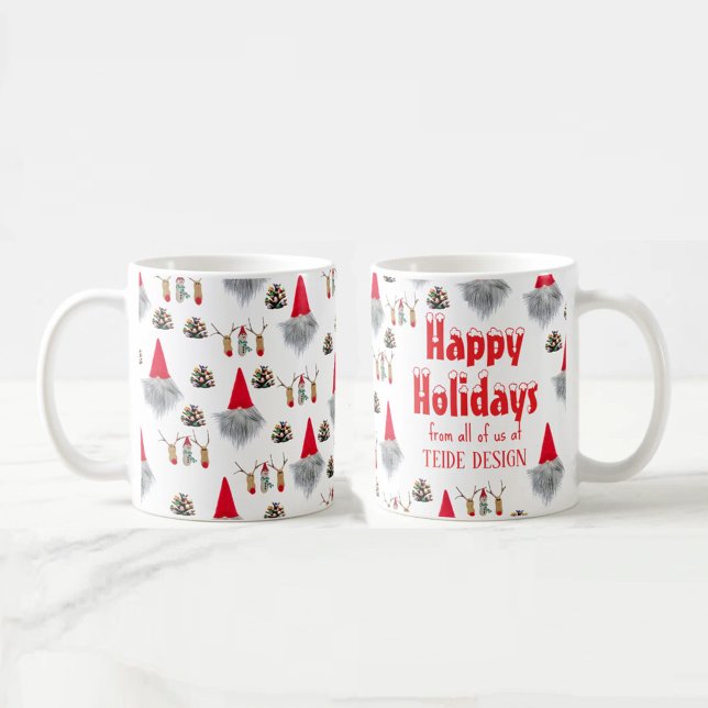Mug Joyeuses fêtes Noël rouge vert bang d'affaires (Thank your customers with this unique Christmas mug)