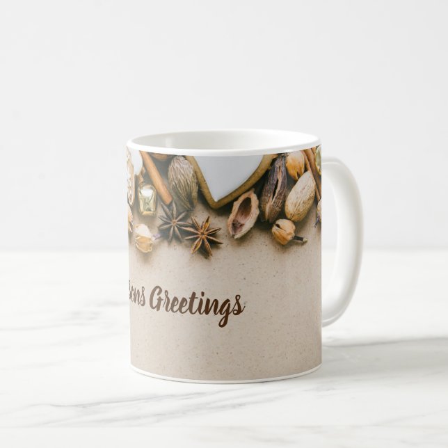 Mug Joyeuses Fêtes rustique  (Devant droit)