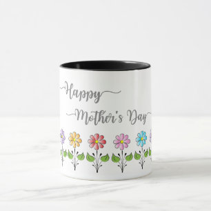 Mug Joyeuses-mères-jours, Fleurs, Tu aimes maman