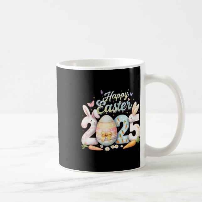 Mug Joyeuses Pâques 2025 Lapin Visage de Lapin Jour de (Droite)