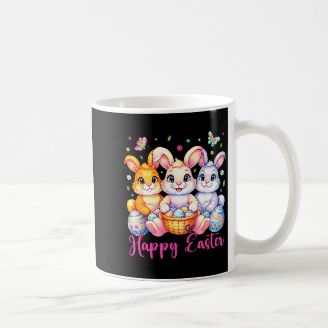 Mug Joyeuses Pâques 2026 Mignon Lapin Jour de Pâques F (Droite)
