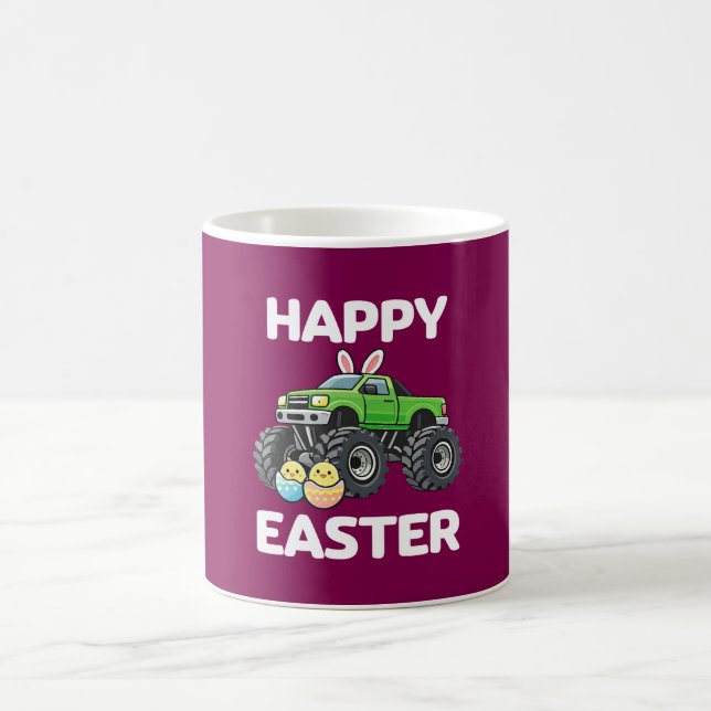Mug Joyeuses Pâques Camion Monstre Mignon Enfants (Centre)