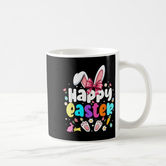 Mug Joyeuses Pâques Coquette Nœud Lapin Jour de Pâques (Droite)