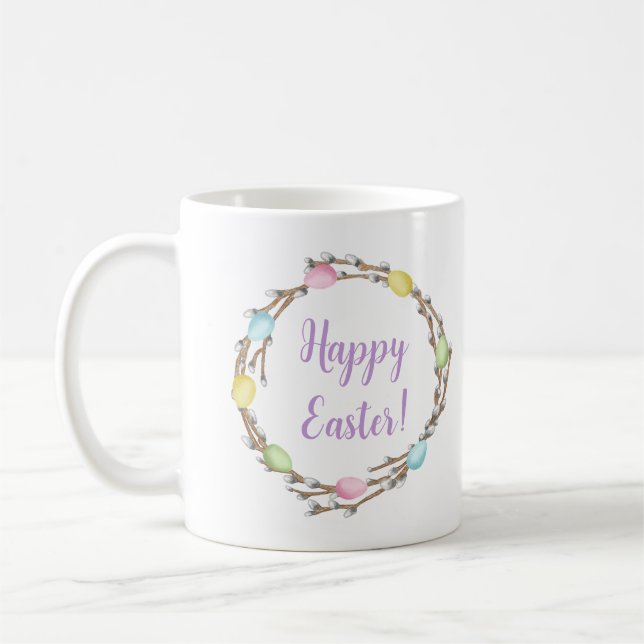 Mug Joyeuses Pâques Couronnes de Saule avec Œufs Paste (Gauche)
