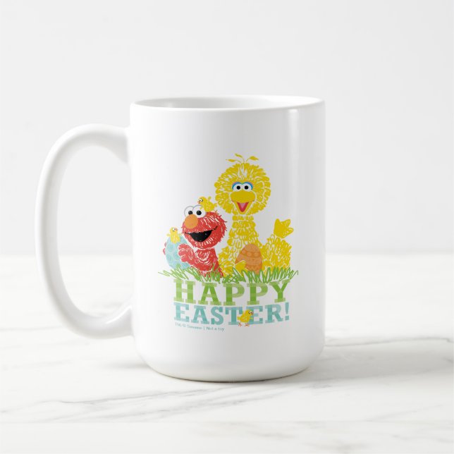 Mug Joyeuses Pâques d'Elmo et Big Bird (Gauche)