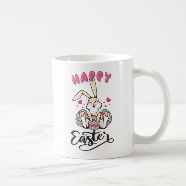 Mug Joyeuses Pâques du charmant Lapin de Pâques (Droite)