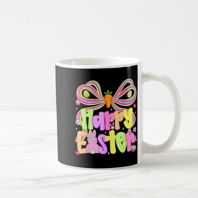 Mug Joyeuses Pâques Groovy Rétro Gingham Lapin Fillett (Droite)
