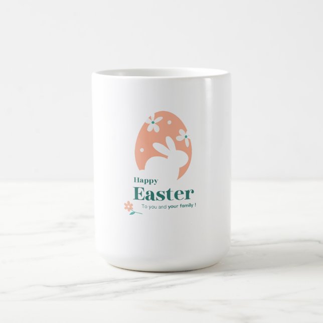 Mug Joyeuses Pâques – Lapin et Œuf Décor Floral (Centre)