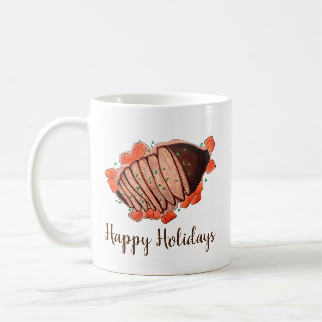 Mug Joyeuses Vacances Braisé Brisket Cuisine juive (Gauche)