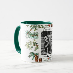 Mug Joyeuses vacances Famille Photo Pine Noël