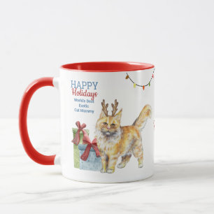 Mug Joyeuses vacances MAINE COON Chat Maman Papa Noël