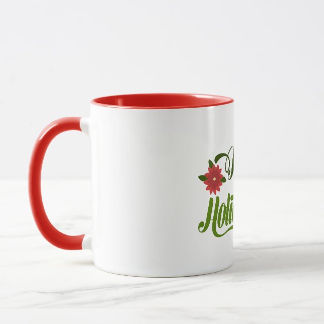 Mug Joyeuses vacances Poinsettia (Gauche)