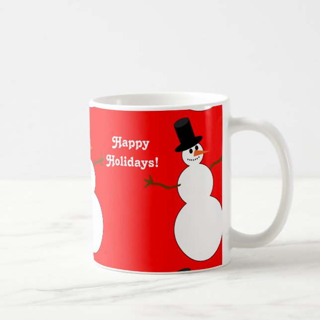Mug Joyeuses vacances Snowman Tiled (Droite)