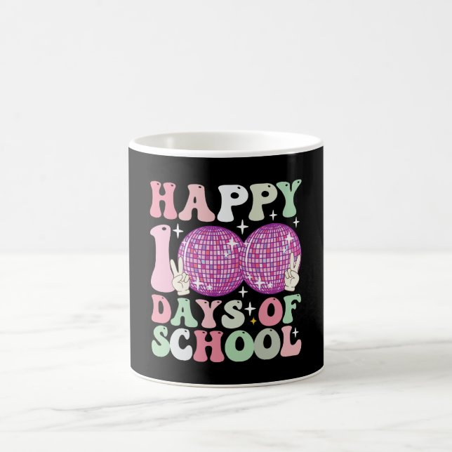 Mug Joyeux 100 jours d'école boule disco rétro funky (Centre)