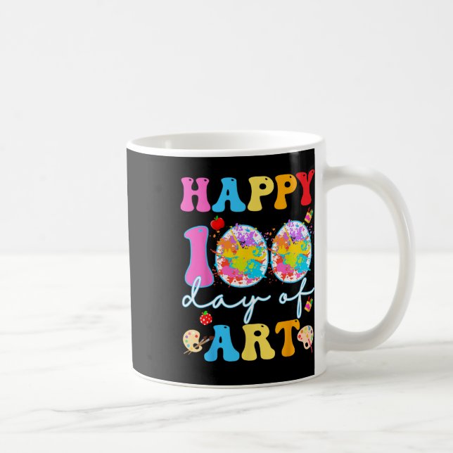 Mug Joyeux 100 Jours D'École D'Art Enseignants Filles  (Droite)