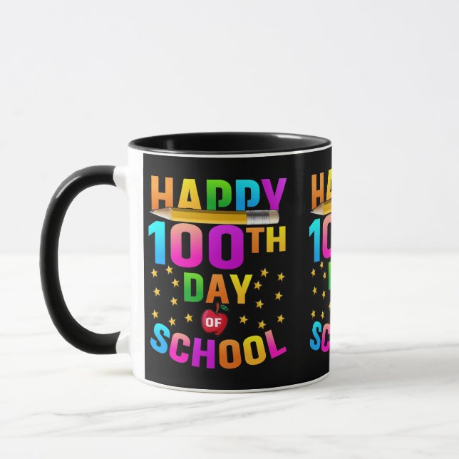 Mug Joyeux 100e jour d'école pour enseignants et étudi (Gauche)