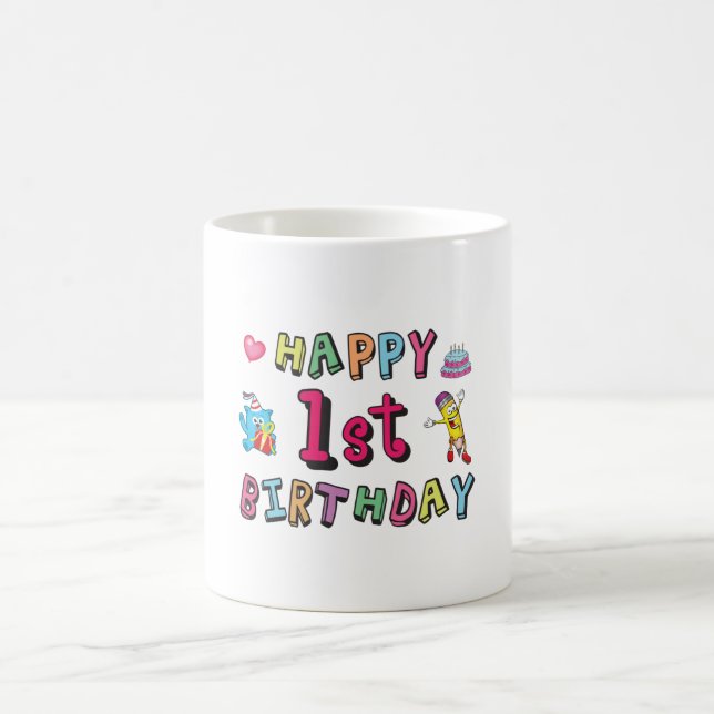 Mug Joyeux 1er anniversaire pour 1 an Enfants B jour s (Centre)