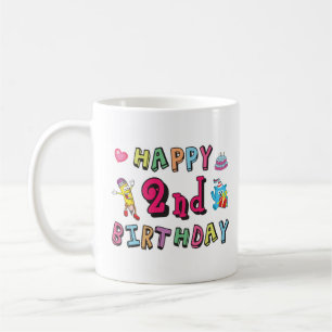 Mug Joyeux 2e anniversaire. 2 ans avant jour.