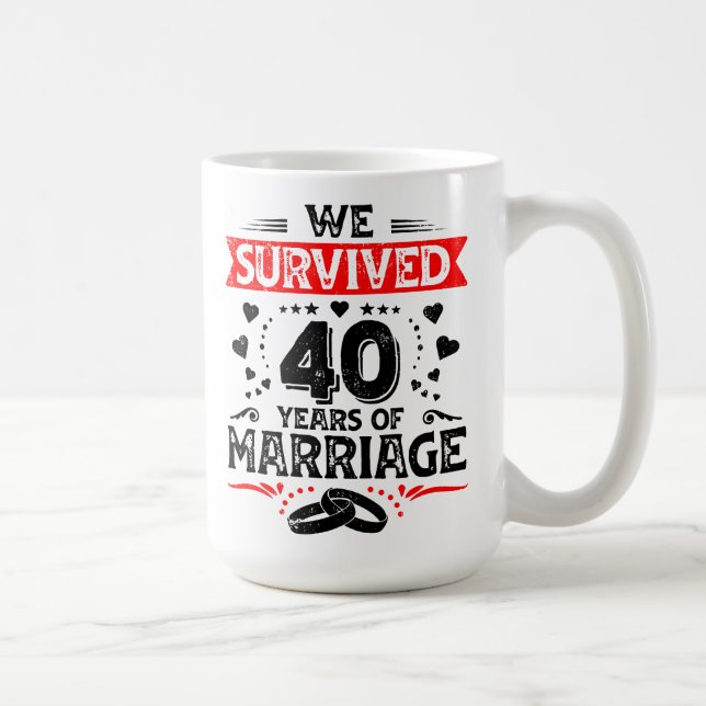 Mug Joyeux 40e anniversaire de mariage couples anniver (Droite)