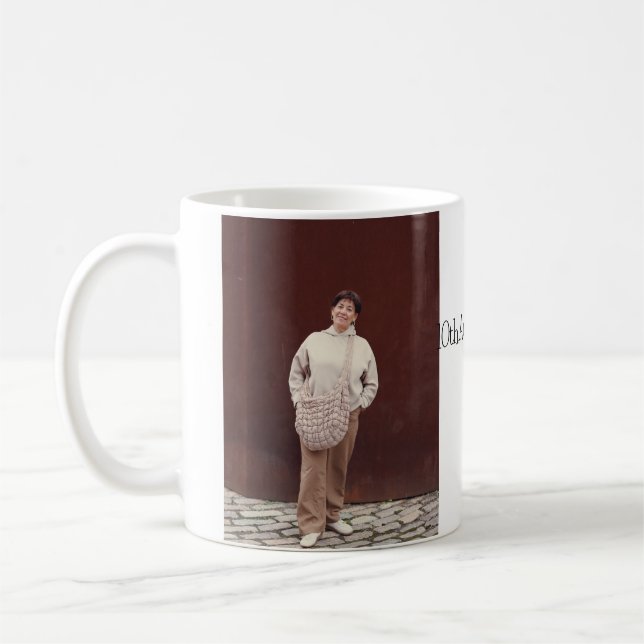 Mug Joyeux 40e anniversaire photo moderne simple (Gauche)