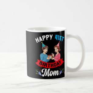 Mug Joyeux 41e Anniversaire Maman Fête Avec Fils Et Cé